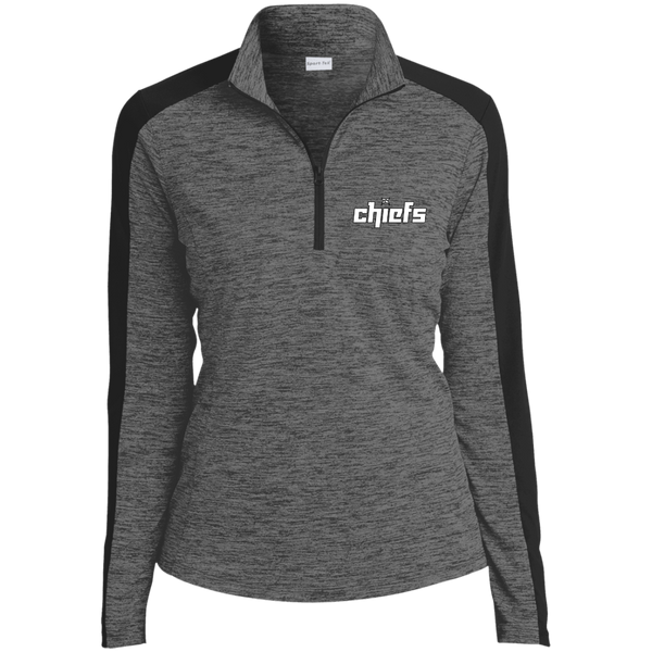 Chiefs Sport-Tek Ladies' Electric Heather Colorblock 1/4-Zip Pullover